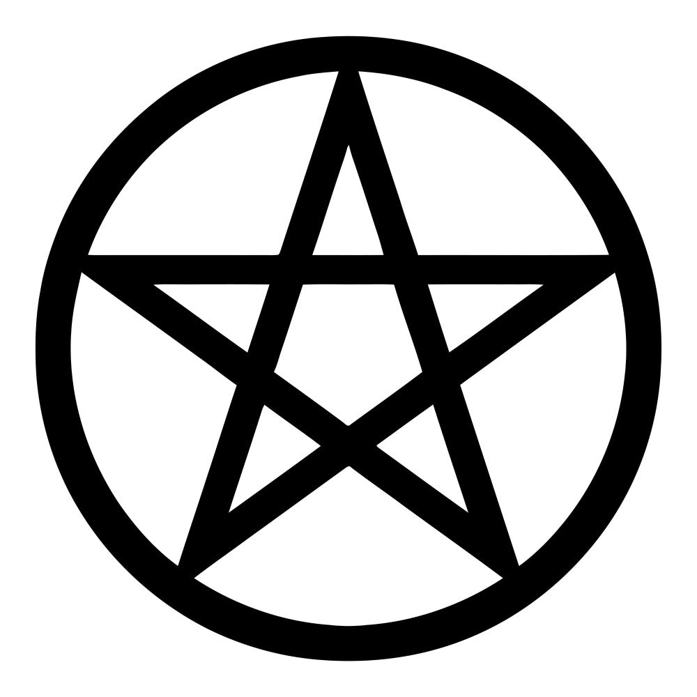 pentagram, five-pointed star, black and white, geometric, celestial, witchy, mystical, occult, wiccan, pagan, star motif, circular design, bold geometric, modern, alternative, gothic, spiritual, dark academia, midnight black, moon phases, esoteric, boho mystical, wall hanging, statement fabric, high contrast, symbolic design, intricate linework