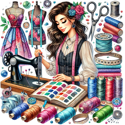 Sewing Scenes Fabric Panel 26