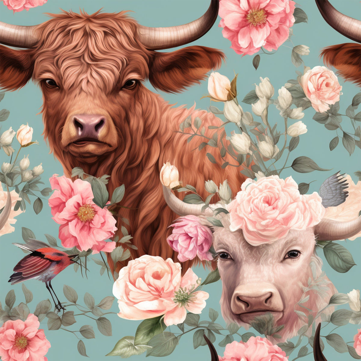 Peony Pasture Pattern 7 Minky Fabric