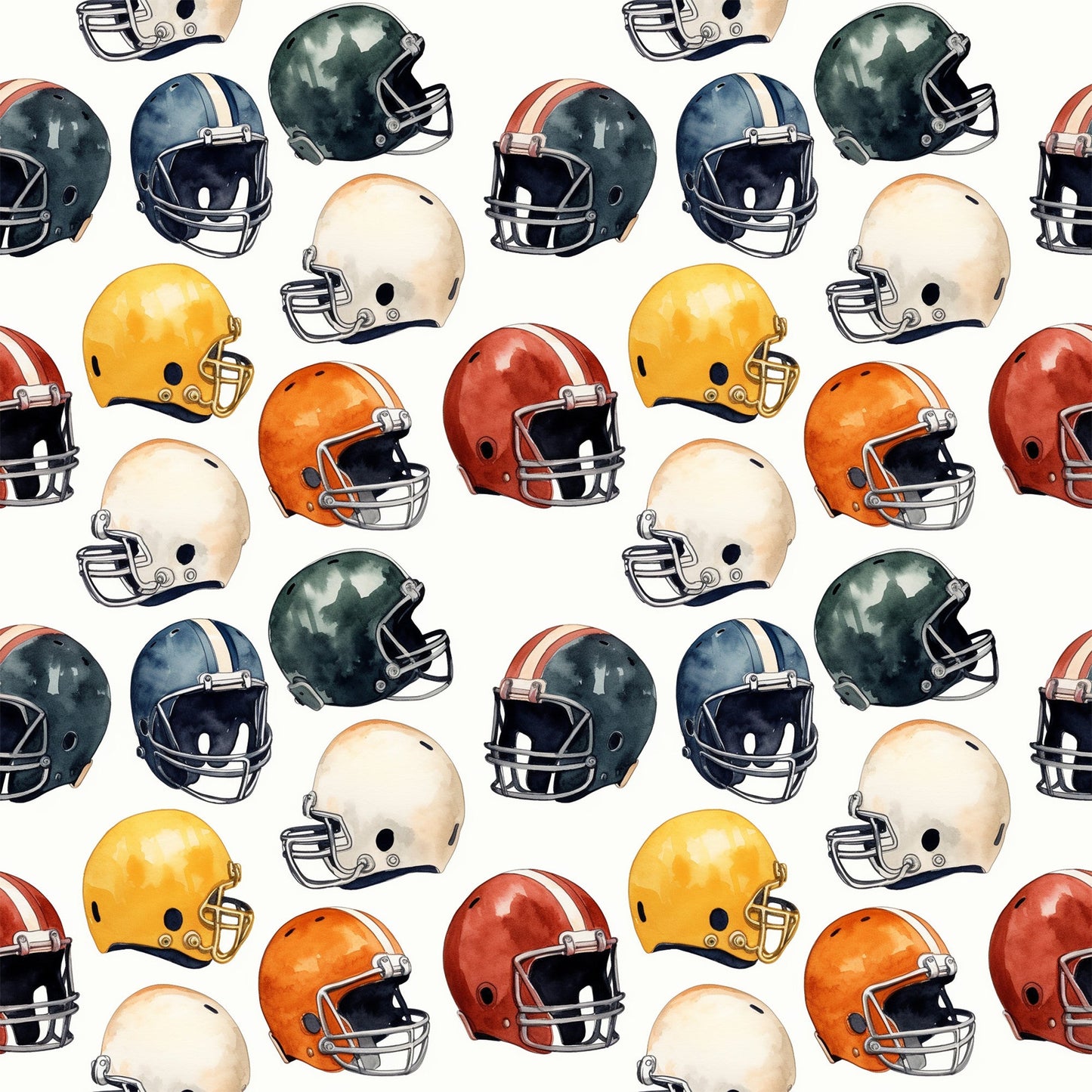 Watercolor Football Pattern 3 Quilting Cotton Fabric