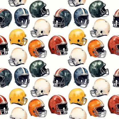 Watercolor Football Pattern 3 Quilting Cotton Fabric