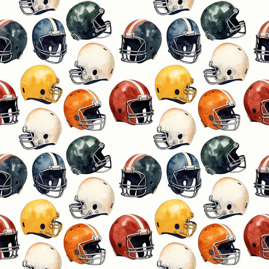 Watercolor Football Pattern 3 Quilting Cotton Fabric