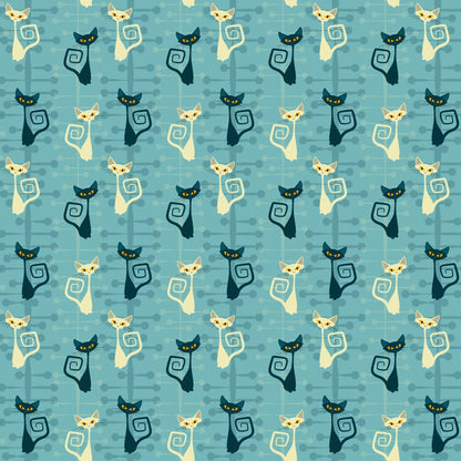 Atomic Kitty Pattern 4 Quilting Cotton Fabric