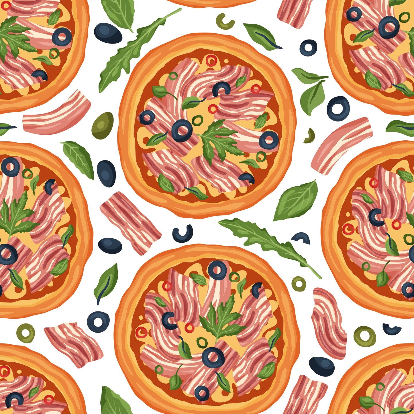 Pizza Pattern 4 Quilting Cotton Fabric