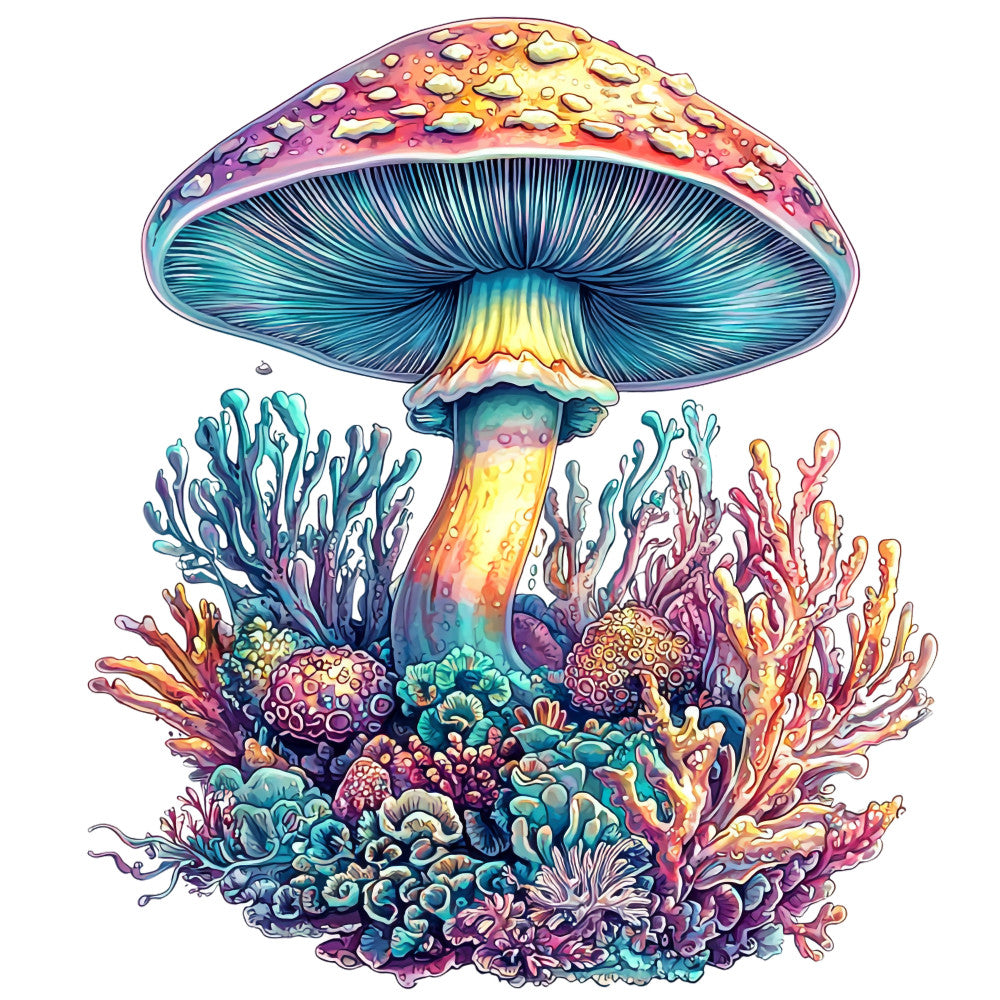 Underwater Mushrooms Fabric Panel 22