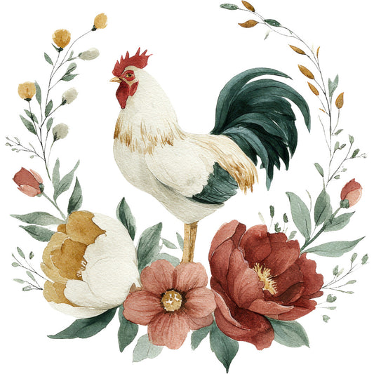 Farmhouse Chicken Decor Fabric Panel 1