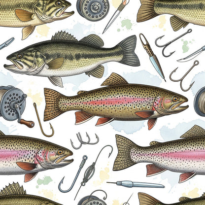 Angler's Vintage Almanac Pattern 23 Minky Fabric