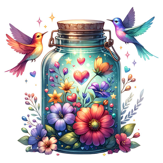 Magical Spring Jar Fabric Panel 5