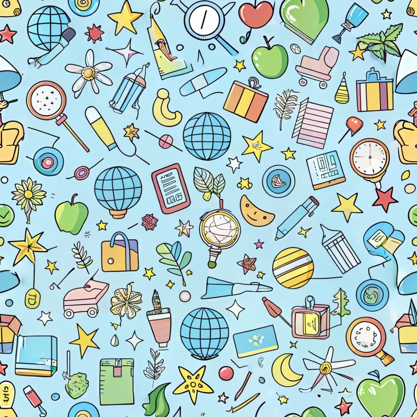 Back to School Pattern 13 Quilting Cotton Fabric
