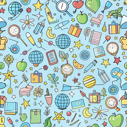 Back to School Pattern 13 Quilting Cotton Fabric