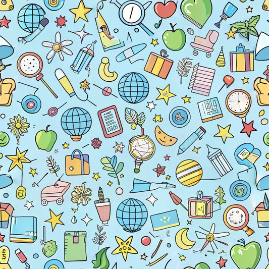 Back to School Pattern 13 Quilting Cotton Fabric