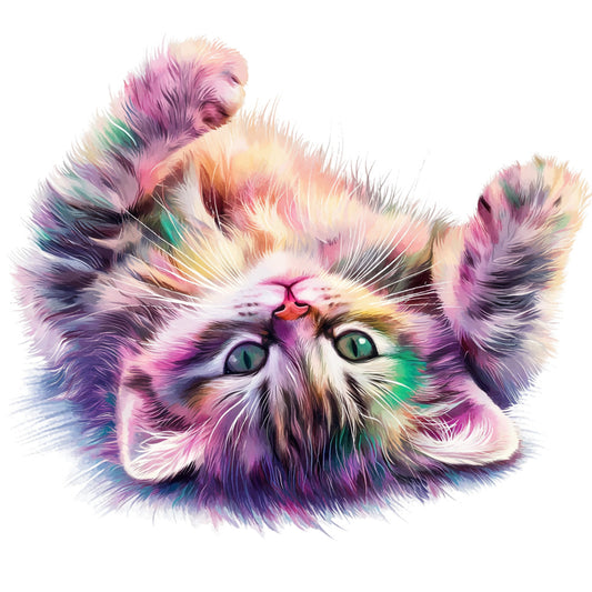 Colorful Cats Fabric Panel 18