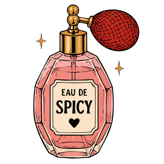 coral pink, rose pink, cream, gold, red, heart, perfume bottle, fashion, glamour, whimsical, playful, feminine, vintage, retro, cosmetics, beauty, spray bottle, sparkles, stars, chic, elegant, modern, fun, humorous, novelty, girly, sophistication, accessory themed, luxe, stylish