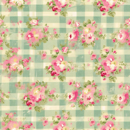 Rosy Gingham Pattern 11 Minky Fabric