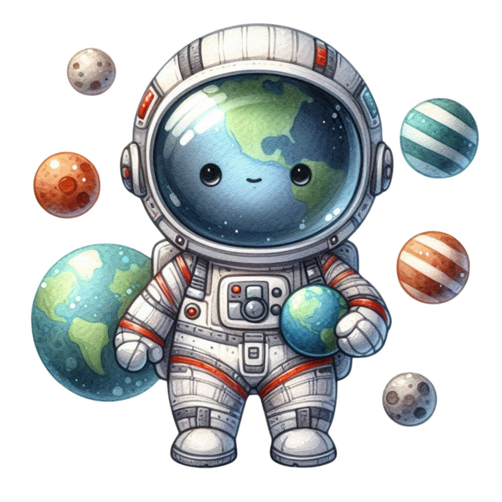 Cute Little Astronaut Fabric Panel 5