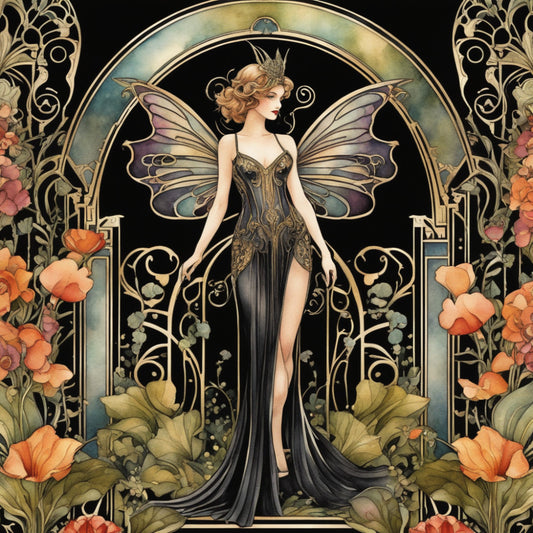 Art Nouveau Fairies Fabric Panel 13