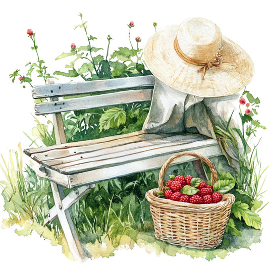 Raspberry Gardens Fabric Panel 27
