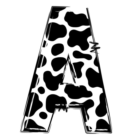 Cow Print Alphabet Fabric Panel 7