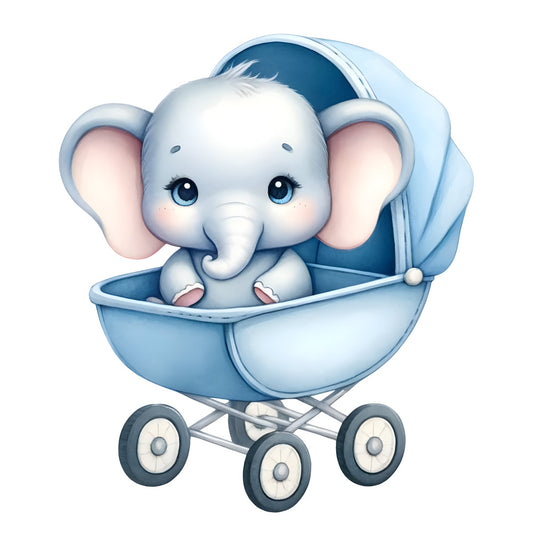 Baby Boy Elephant Fabric Panel 6