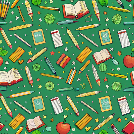 Back to School Pattern 5 Quilting Cotton Fabric