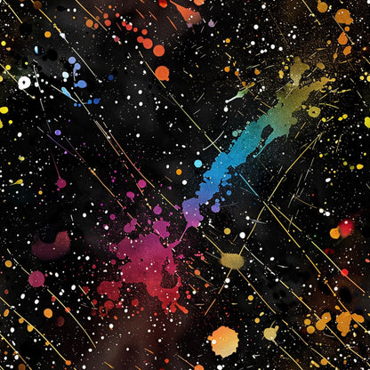Glitter Paint Splatter Pattern 14 Quilting Cotton Fabric