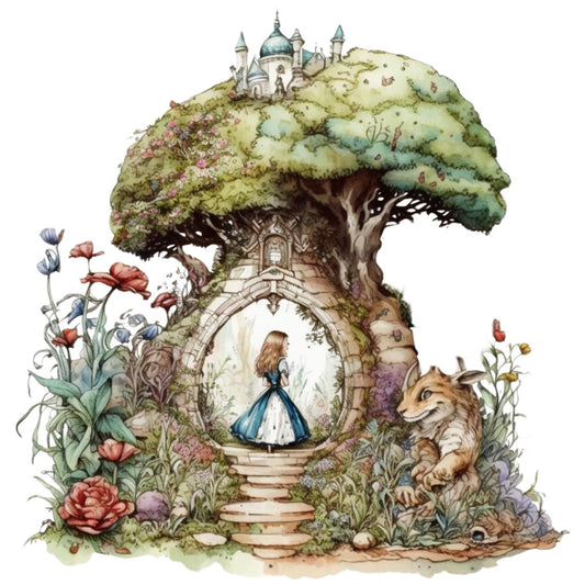 Classic Alice in Wonderland Fabric Panel 3