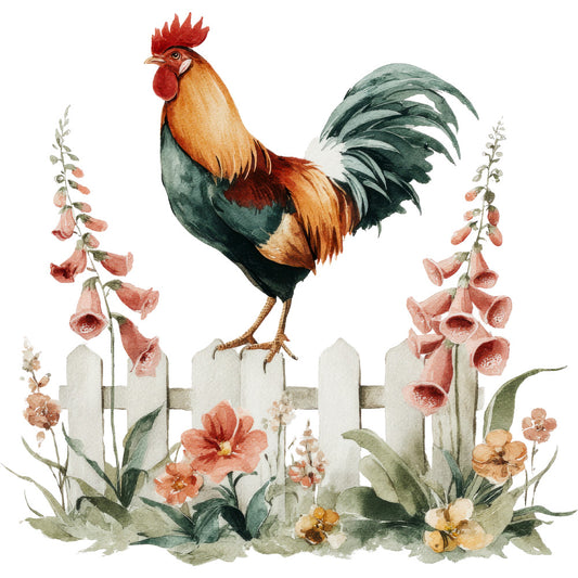 Farmhouse Chicken Decor Fabric Panel 34