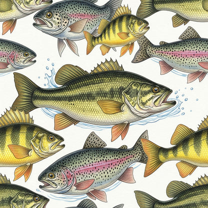 Angler's Vintage Almanac Pattern 3 Minky Fabric