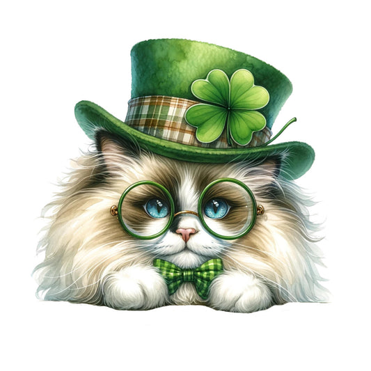 St Patricks Day Cat Fabric Panel 14