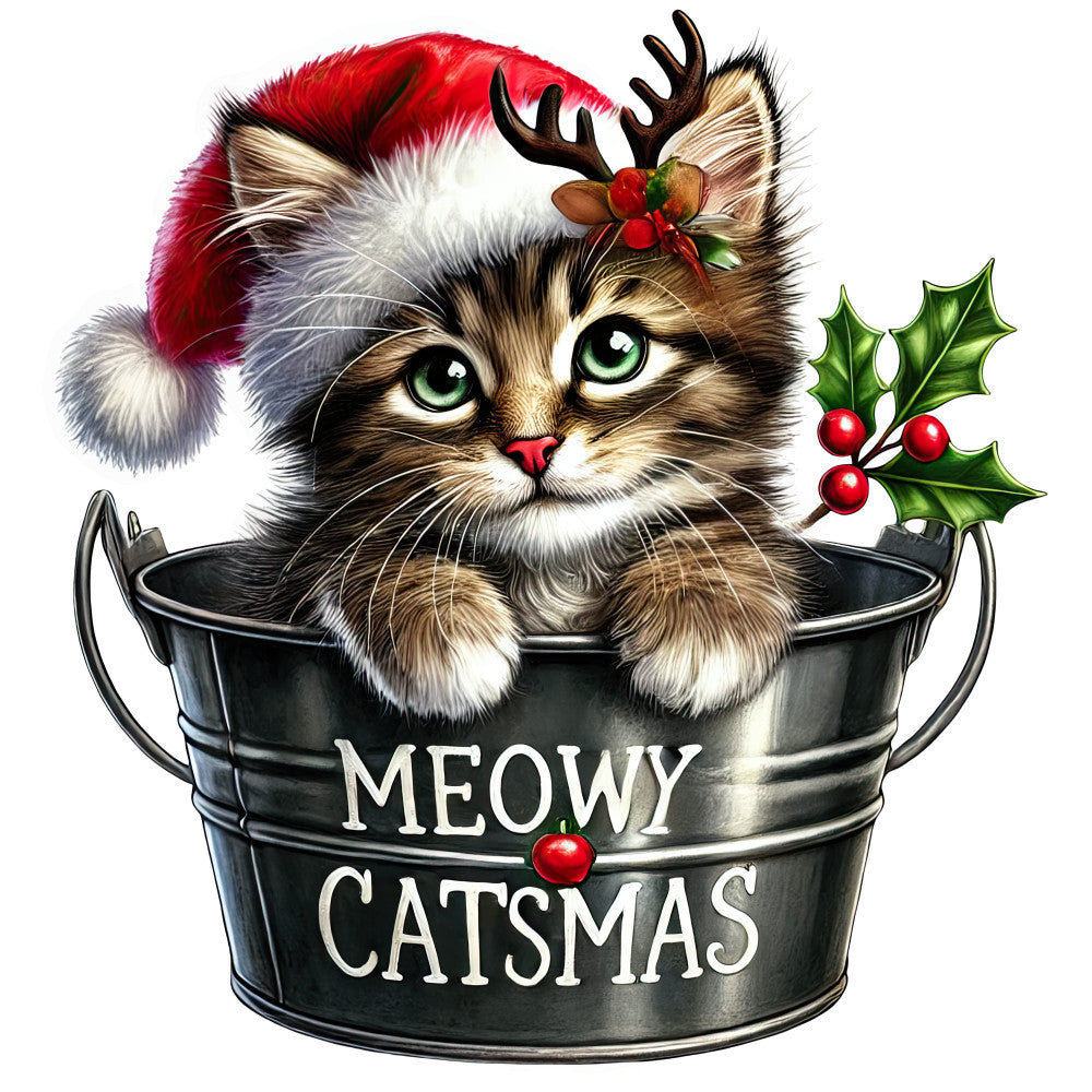 Meowy Christmas Fabric Panel 2