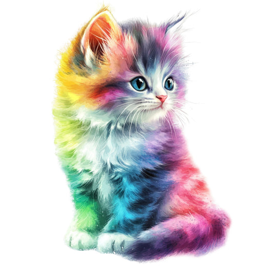 Colorful Cats Fabric Panel 16