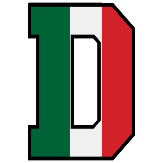 mexico flag colors, red white green, letter d, alphabet panel, patriotic design, fabric panel, quilting cotton, mexican theme, tricolor stripes, bold letter, national colors, craft fabric, sewing panel, geometric letter, verde blanco rojo, flag motif, applique design, cotton fabric, decorative panel, mexican pride