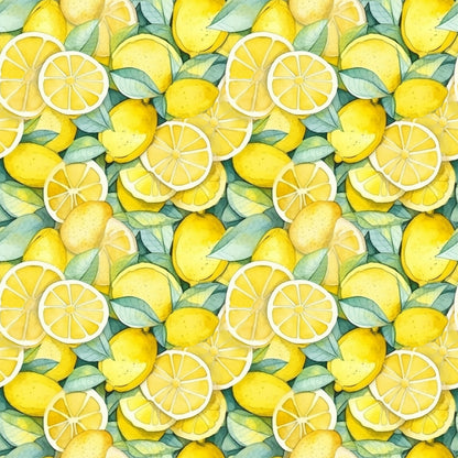 Lemons and Citrus Sour Splash Pattern 2 Quilting Cotton Fabric