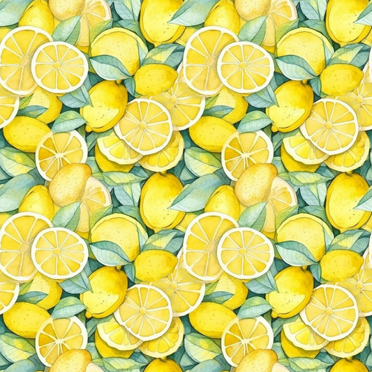 Lemons and Citrus Sour Splash Pattern 2 Quilting Cotton Fabric