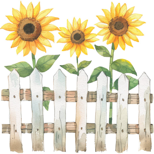 Watercolor Farm Fabric Panel 15