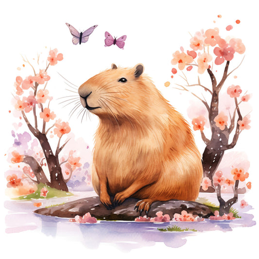 Watercolor Capybaras Fabric Panel 3