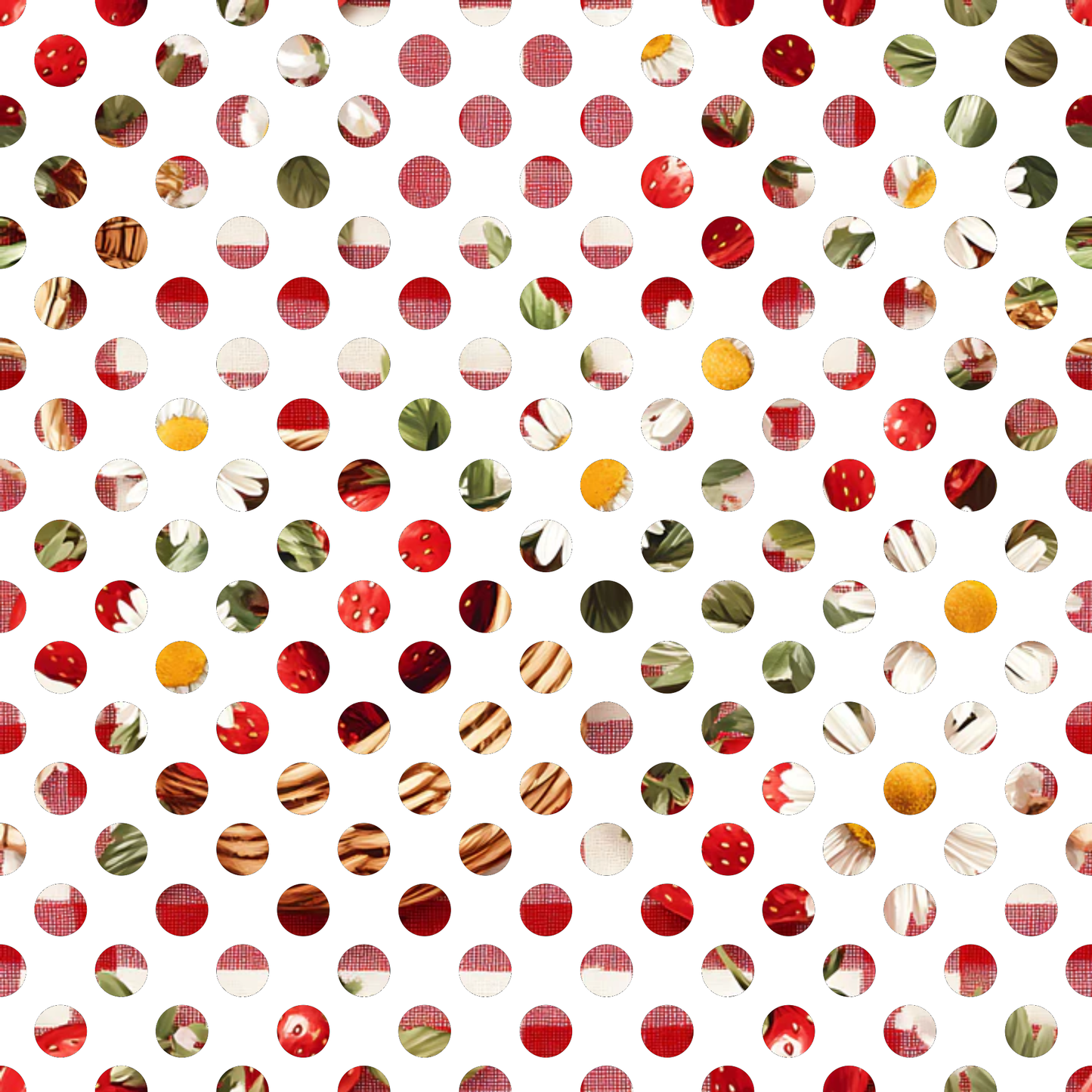 Strawberry Gingham Picnic Pattern 29 Quilting Cotton Fabric