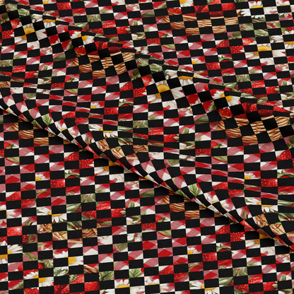 Strawberry Gingham Picnic Pattern 34 Quilting Cotton Fabric