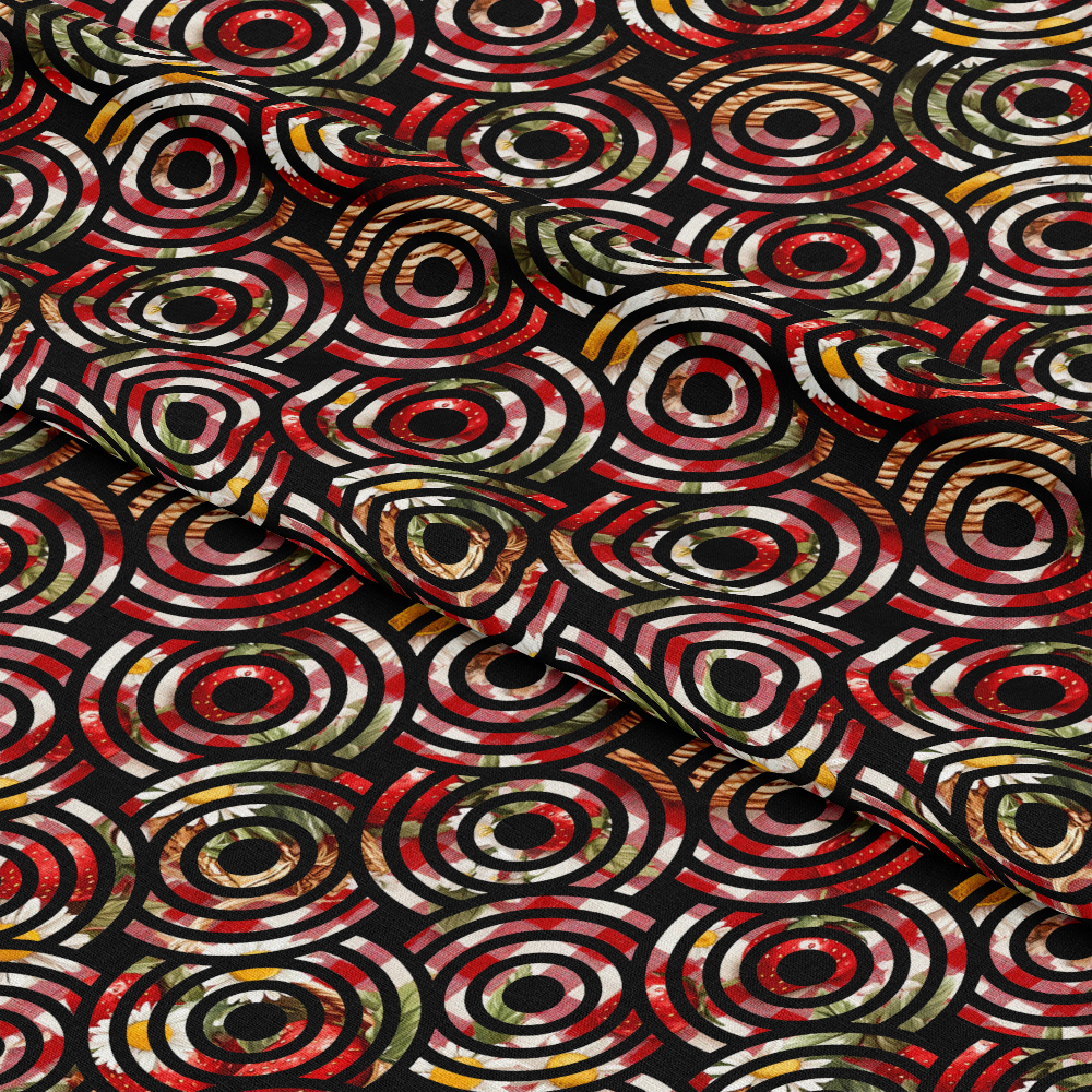 Strawberry Gingham Picnic Pattern 28 Quilting Cotton Fabric