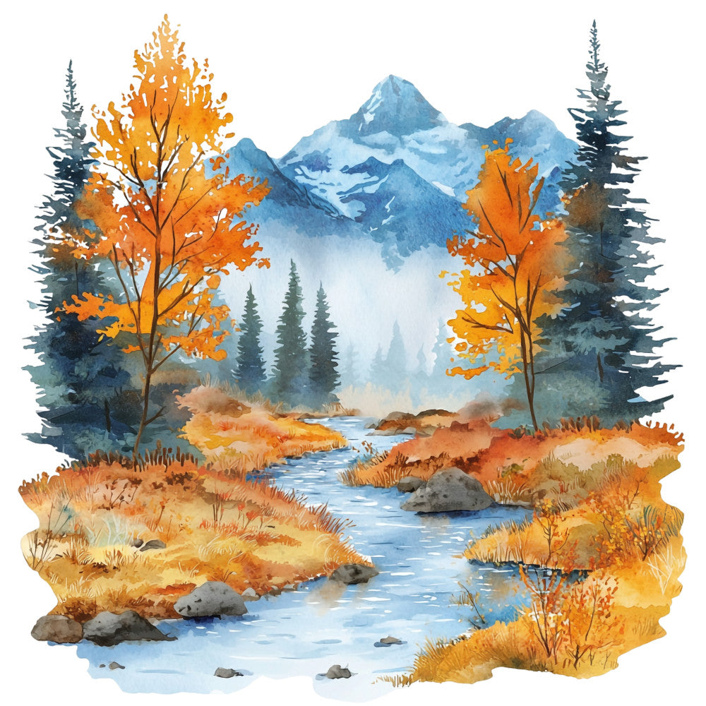 Autumn Landscape Fabric Panel 11