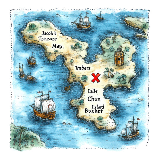 Pirate Treasure Map Fabric Panel 18