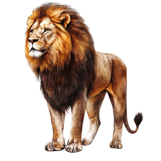 Watercolor Lion Fabric Panel 27
