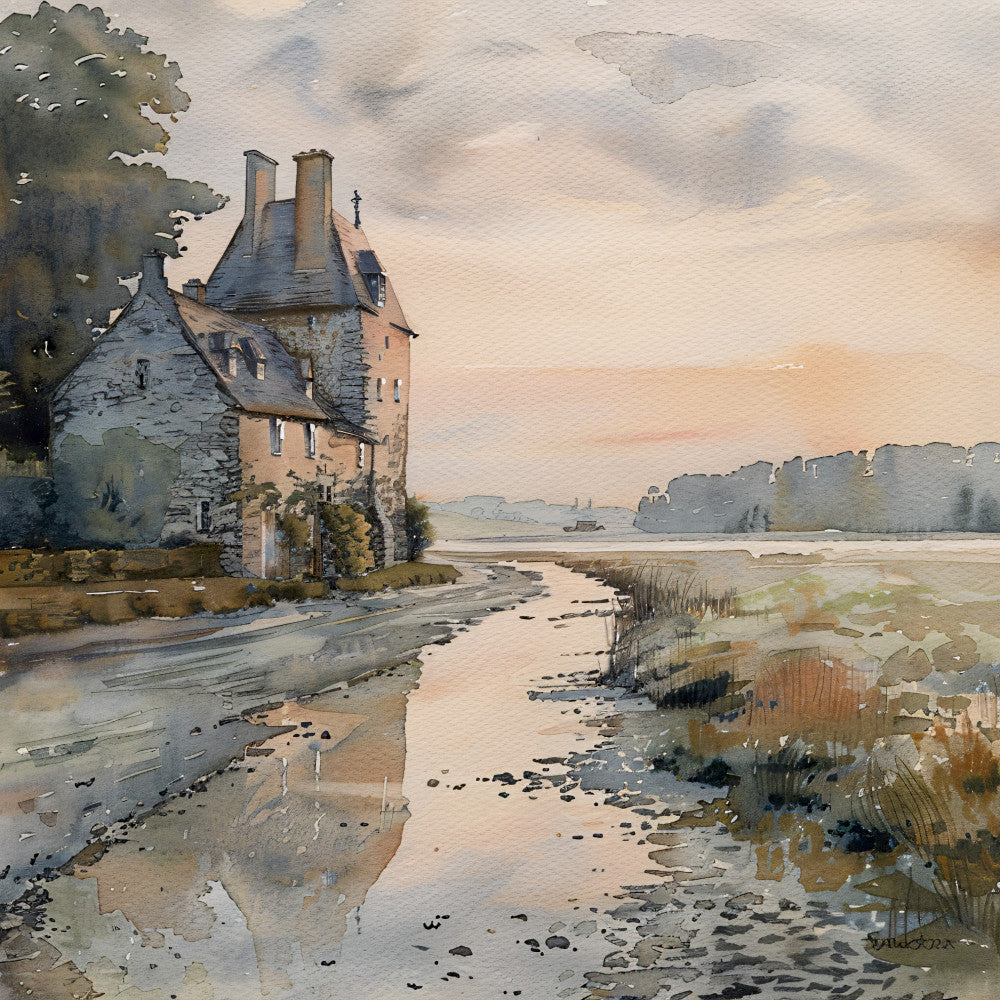 Normandy Travel Art Fabric Panel 4