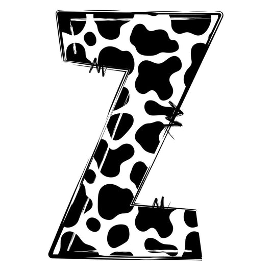 Cow Print Alphabet Fabric Panel 32