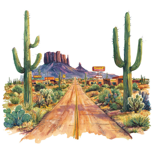 Route 66 Scene Fabric Panel 11