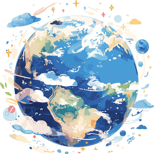 earth globe, world map, celestial, sky blue, navy blue, cream, beige, soft yellow, cloud white, pale pink, stars, clouds, planets, geographic, continents, educational, children's, whimsical, modern, dreamy, adventure, travel theme, geography, cosmos, soft colors, pastel, geography education, world travel, space theme, kid's quilt