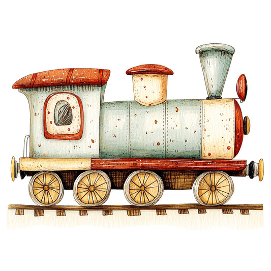 Cute Trains Fabric Panel 21