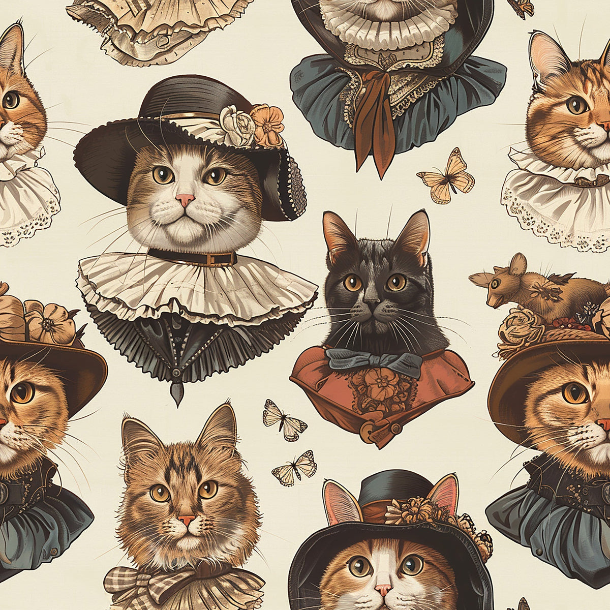 Whiskered Gentry Pattern 5 Minky Fabric