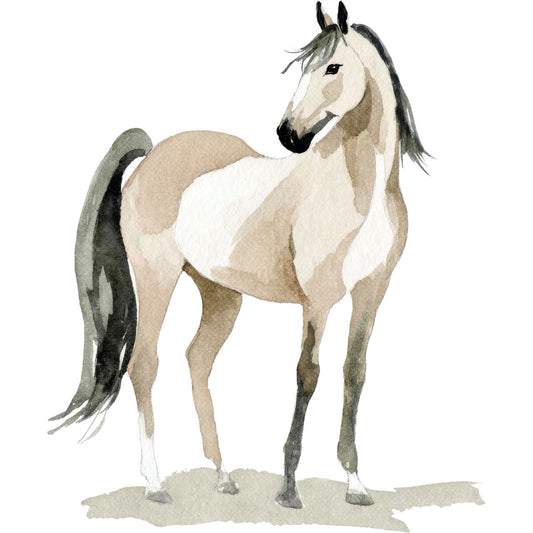 Watercolor Horses Fabric Panel 31