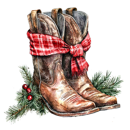 Cowboy Christmas Fabric Panel 26